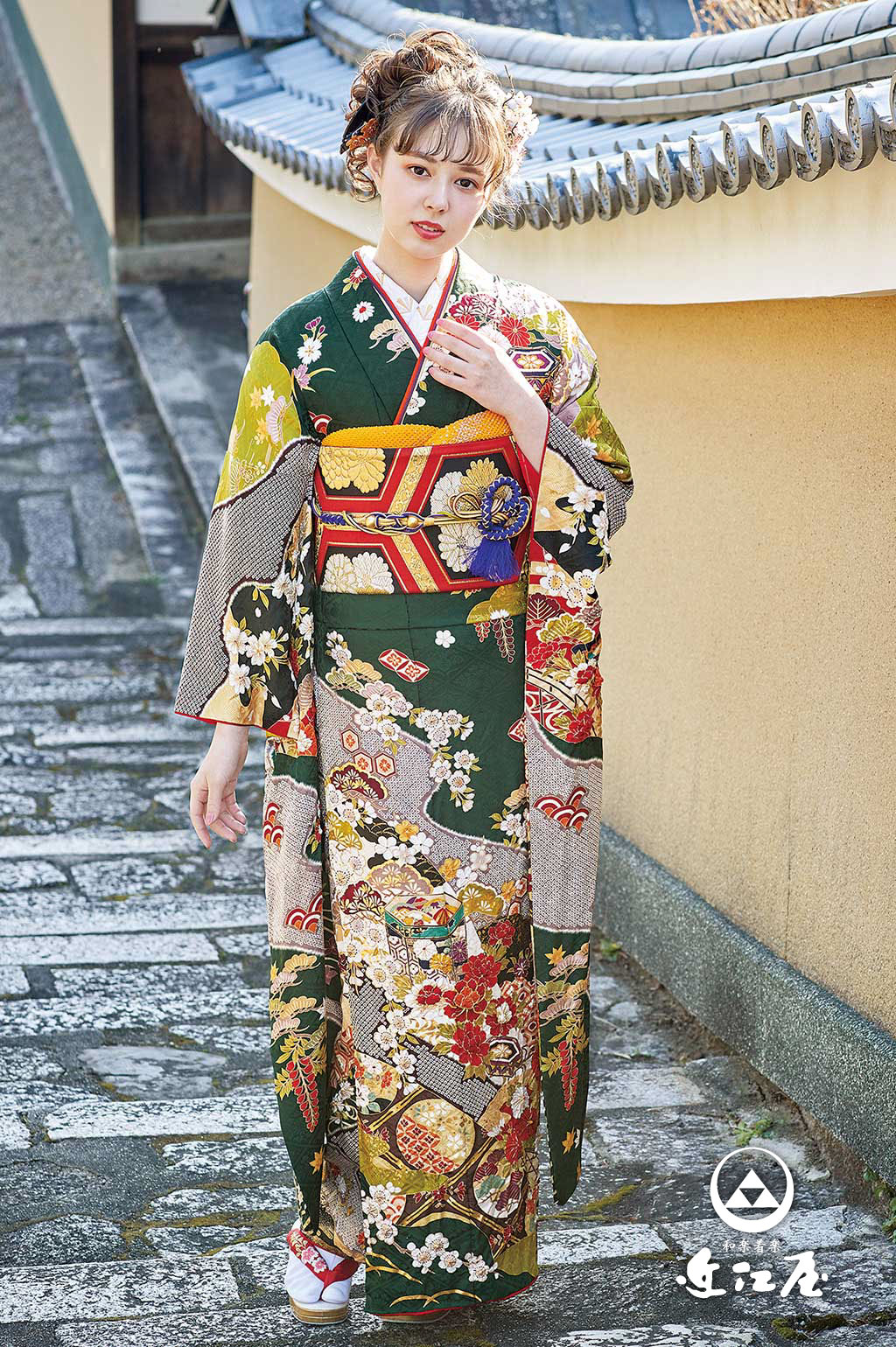 振袖 豪華 ラメ刺繍 金駒 金彩 紋意匠 身丈170cm 撥水加工済-
